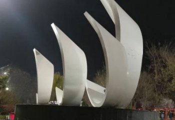 校園帆船雕塑，拉絲景觀雕塑，抽象主題