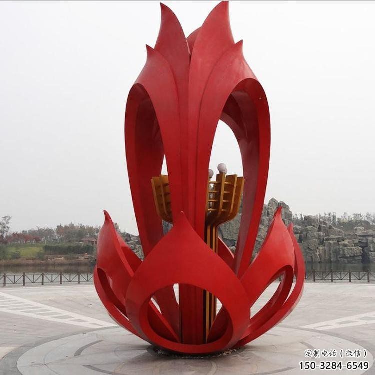 梧桐花雕塑點(diǎn)擊，地標(biāo)擺件，不銹鋼梧桐花雕塑承接