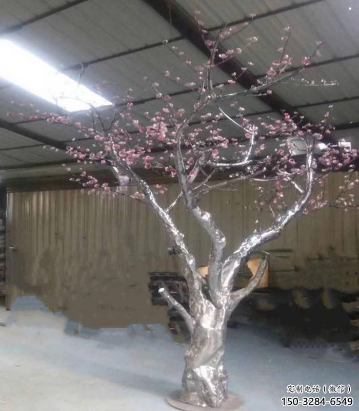櫻花雕塑優選，城市裝飾，不銹鋼櫻花雕塑訂做廠家