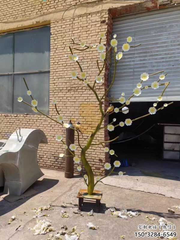 紫丁香雕塑定制，市標雕塑，廣場不銹鋼紫丁香雕塑定做