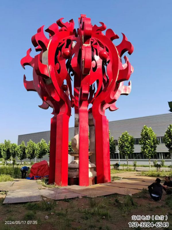 火球雕塑，精神堡壘火球雕塑落地展示