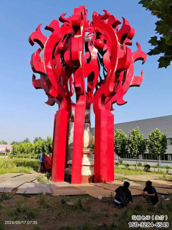 火球雕塑，精神堡壘火球雕塑落地展示