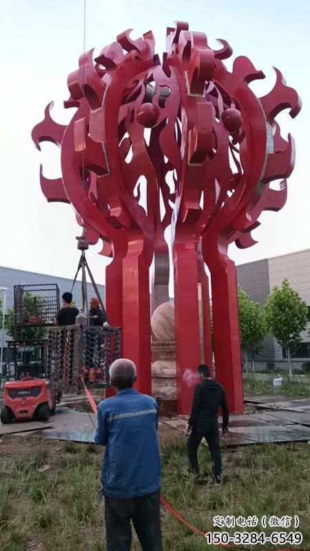 火球雕塑，精神堡壘火球雕塑落地展示