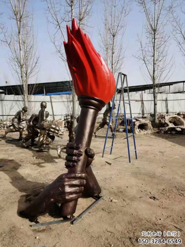 火炬雕塑批發(fā)，拉絲工藝，不銹鋼火炬雕塑承接