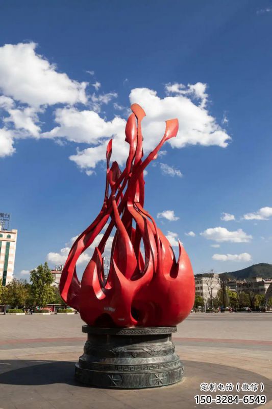 火炬雕塑生產，景區案例，不銹鋼火炬雕塑優選