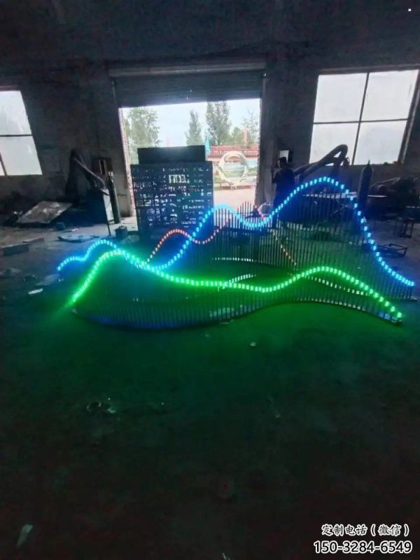 公園假山雕塑，噴砂發光雕塑，鍛造工藝