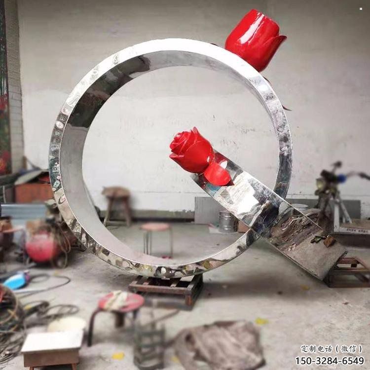 戒指環雕塑優選，陸地擺件，不銹鋼戒指環雕塑廠家