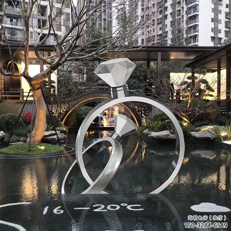 制造鉆戒雕塑定價，地標擺件，烤漆鉆戒雕塑精選