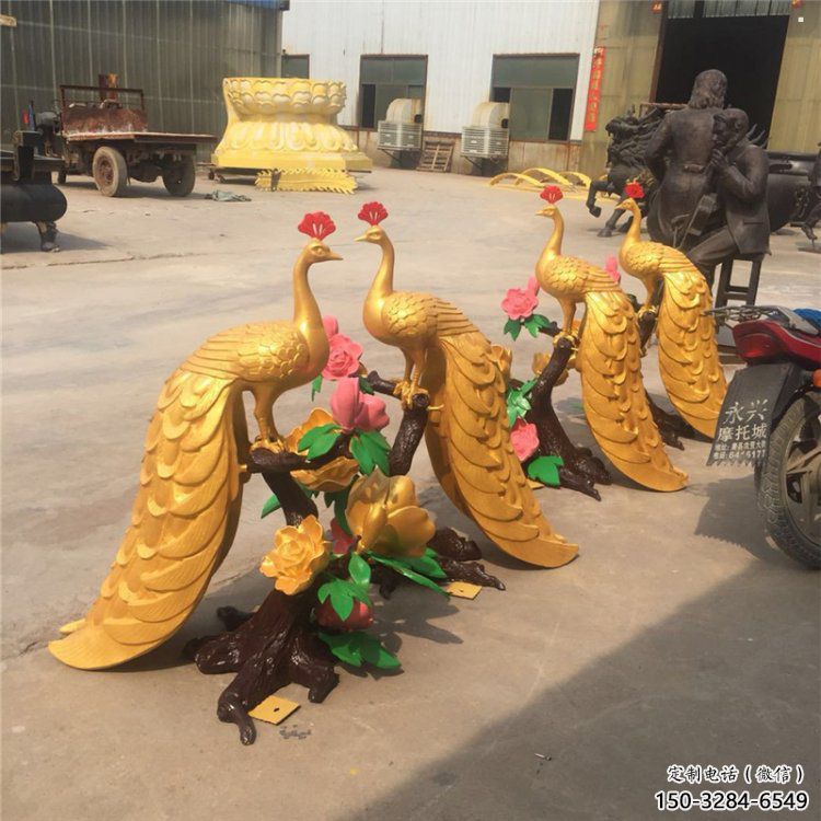 戶外孔雀擺放批發，景觀雕塑，銅孔雀雕塑生產商