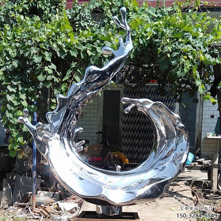 波浪雕塑供應(yīng)，城區(qū)小品，不銹鋼波浪雕塑制造商