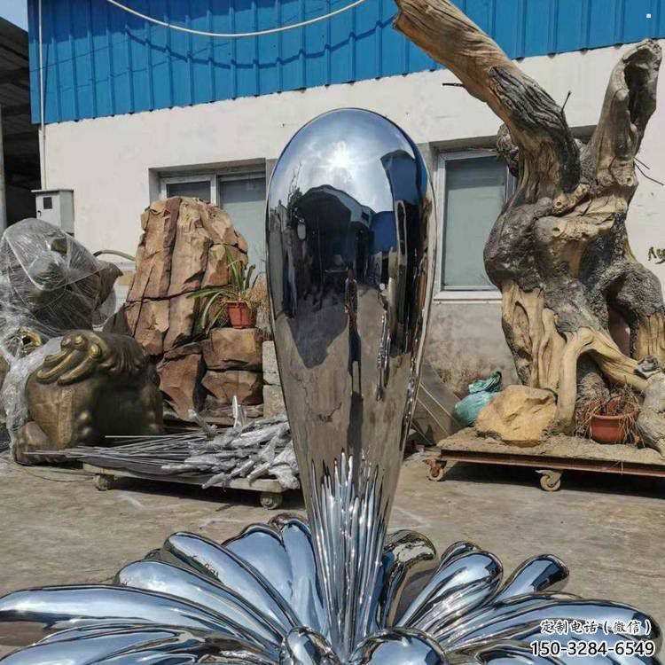 海浪雕塑制造商，城區小品，不銹鋼海浪紋雕塑定制