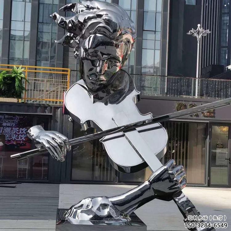 大提琴雕塑展品，公園小品，不銹鋼大提琴雕塑供需