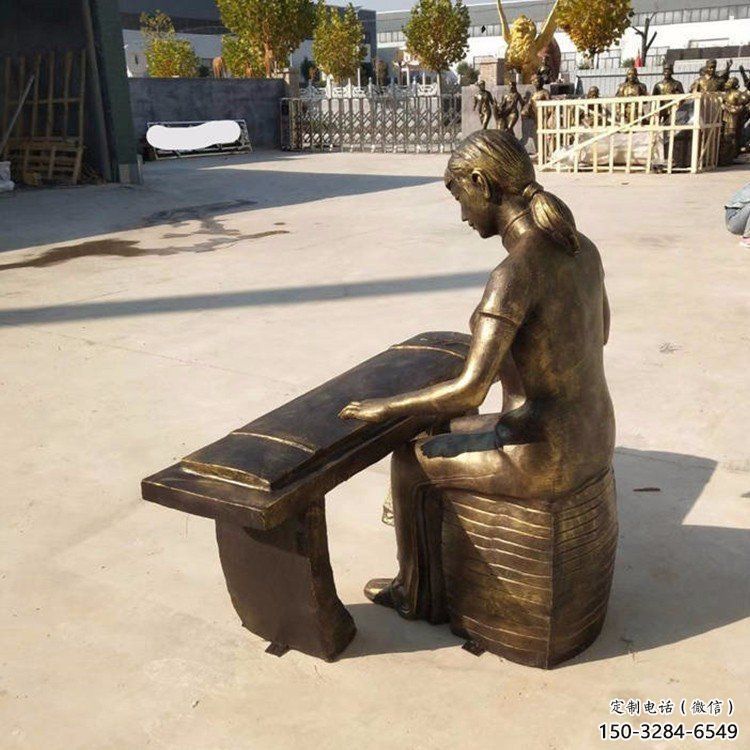 彈古箏雕塑精選，街道標識，民俗人物雕塑工程指用
