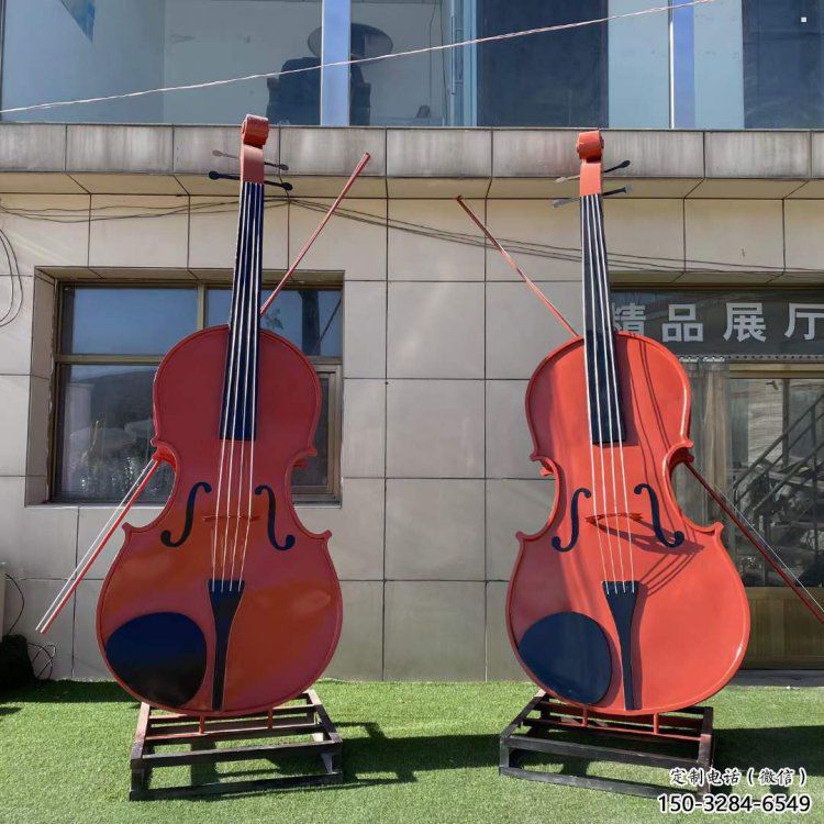提琴雕塑定價，拉絲工藝，烤漆提琴雕塑制作