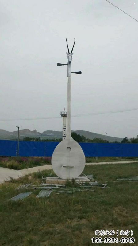 馬頭琴雕塑批發，街頭藝術，不銹鋼馬頭琴雕塑展品