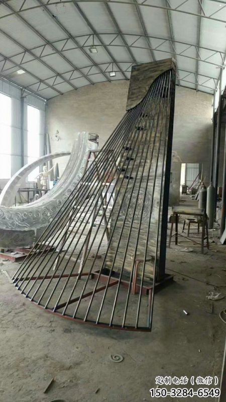 馬頭琴雕塑制造商，景觀雕塑，不銹鋼馬頭琴雕塑訂做