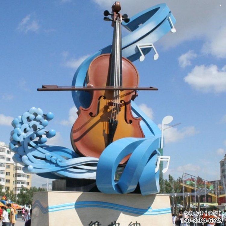 提琴雕塑精選，彩鋼制作，不銹鋼提琴雕塑標準