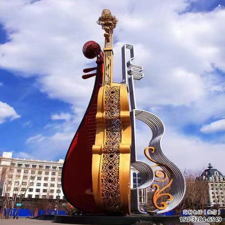 提琴雕塑特供，美陳雕塑，制造不銹鋼提琴雕塑優選