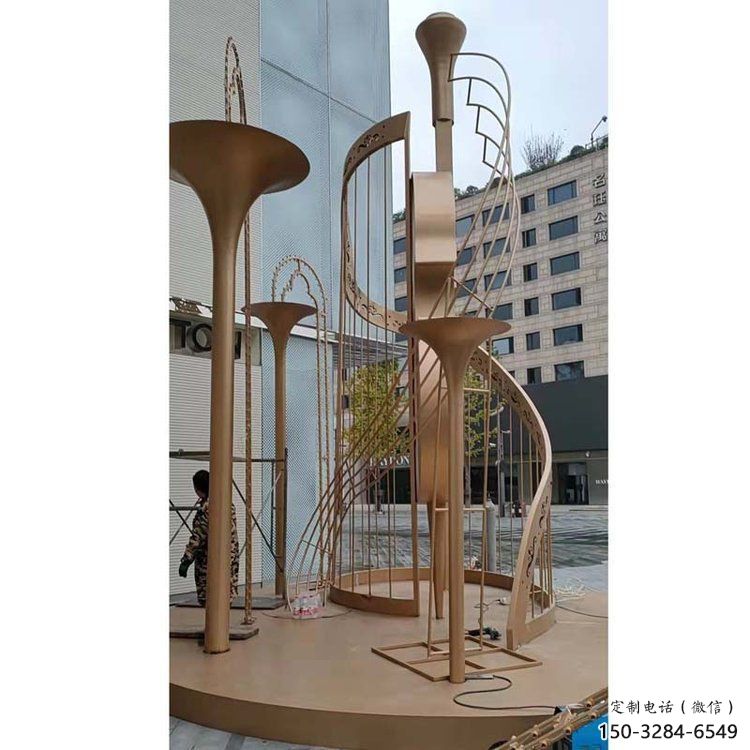 提琴雕塑選用，透雕系列，現(xiàn)代不銹鋼提琴雕塑優(yōu)價