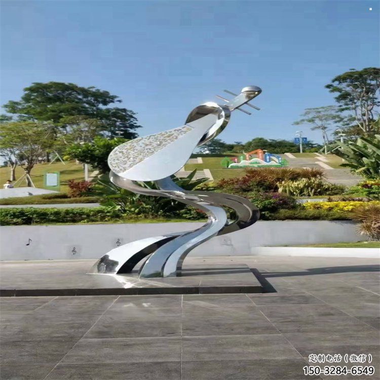 提琴雕塑制作，公園小品，不銹鋼提琴雕塑優選
