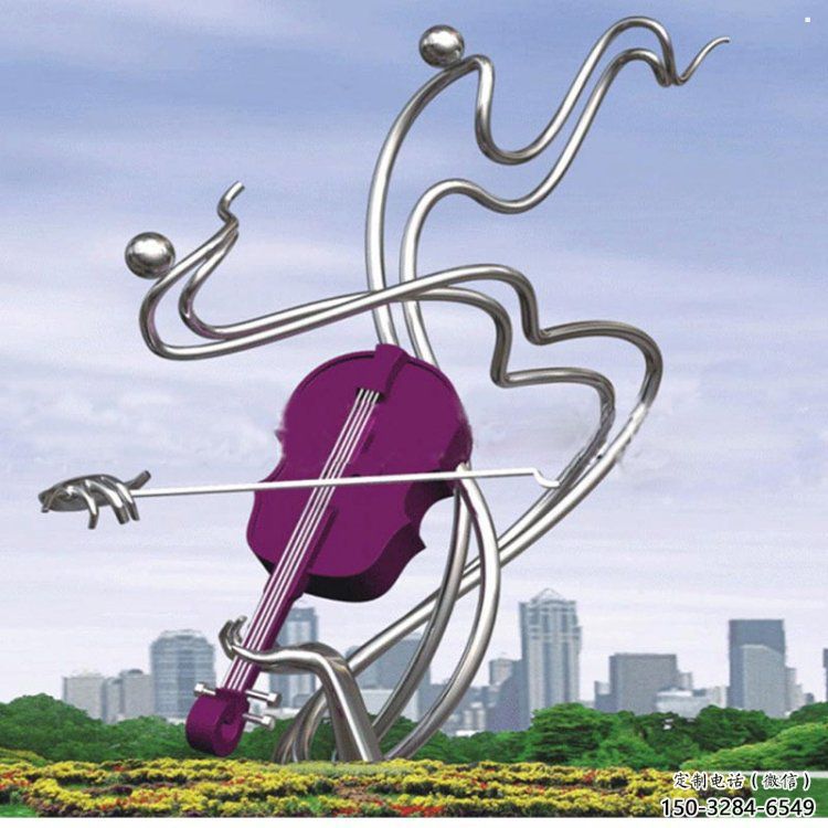 制造提琴雕塑展品，鋼管組合，不銹鋼提琴雕塑常用