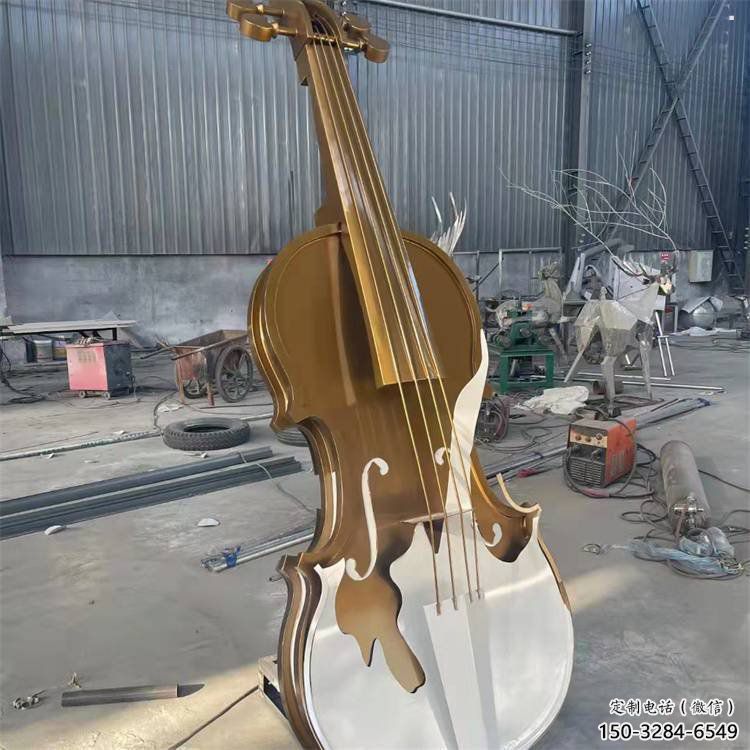小提琴雕塑批發(fā)，地標(biāo)擺件，不銹鋼小提琴雕塑生產(chǎn)商