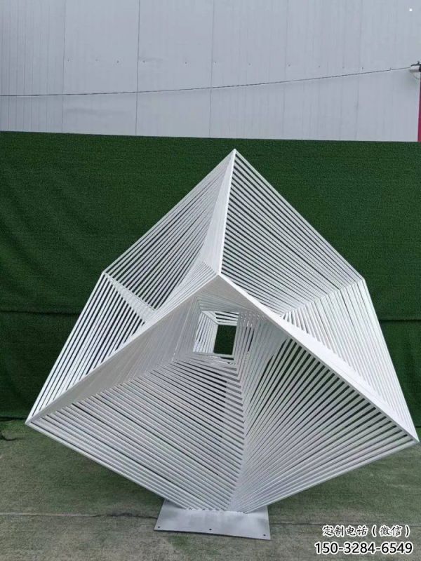 立方體雕塑承接，城市裝飾，鏤空立方體雕塑批發