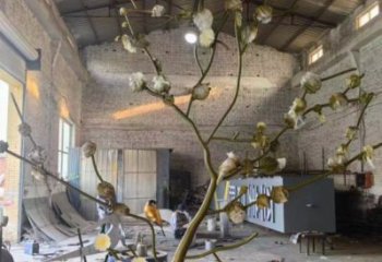 紫丁香雕塑訂做，戶外雕塑，不銹鋼紫丁香雕塑供給