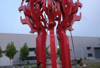 火球雕塑，精神堡壘火球雕塑落地展示