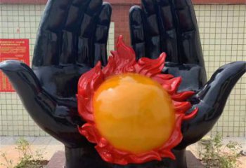 制造火球雕塑定價，地標(biāo)擺件，烤漆不銹鋼火球雕塑精選