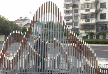 城市假山雕塑，網格體育雕塑，古銅效果