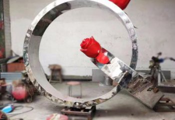 戒指環(huán)雕塑優(yōu)選，陸地?cái)[件，不銹鋼戒指環(huán)雕塑廠家