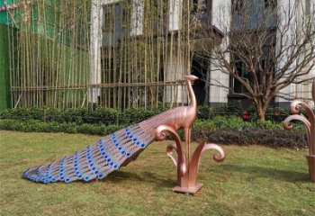 歐式孔雀雕塑生產(chǎn)，白鋼構件，不銹鋼孔雀雕塑通用