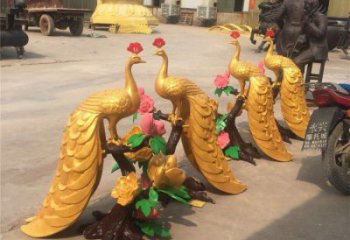 戶外孔雀擺放批發，景觀雕塑，銅孔雀雕塑生產商