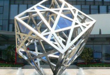 方塊雕塑特供，噴泉雕塑，不銹鋼方塊雕塑優選