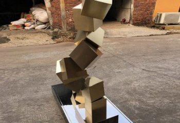 幾何體雕塑承接，鍛造工藝，不銹鋼幾何體雕塑制作