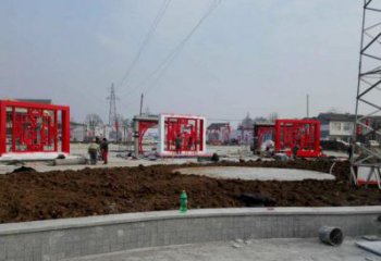 操場福字雕塑，鏤空景觀雕塑，噴砂制造