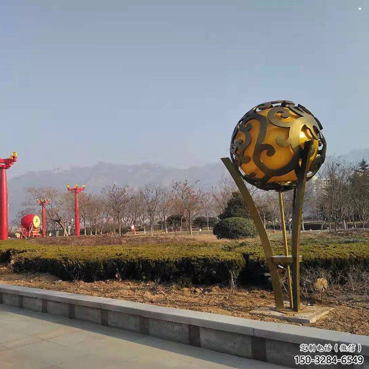 空心球雕塑生產商，動態雕塑，鏤空空心球雕塑定制