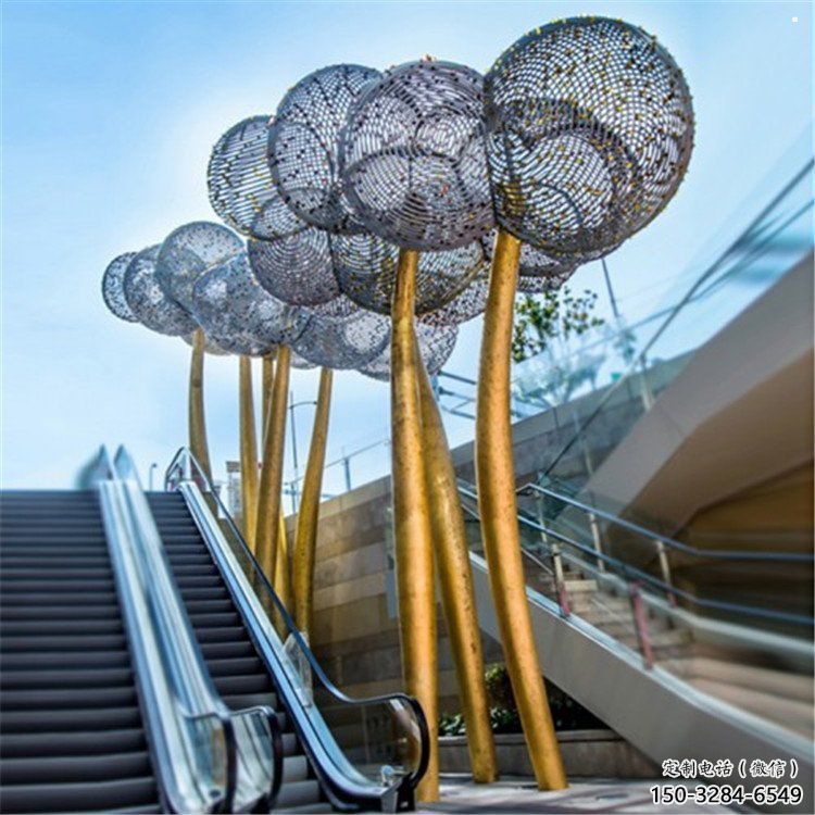 空心球雕塑優選，拉絲工藝，鏤空空心球雕塑廠家承接