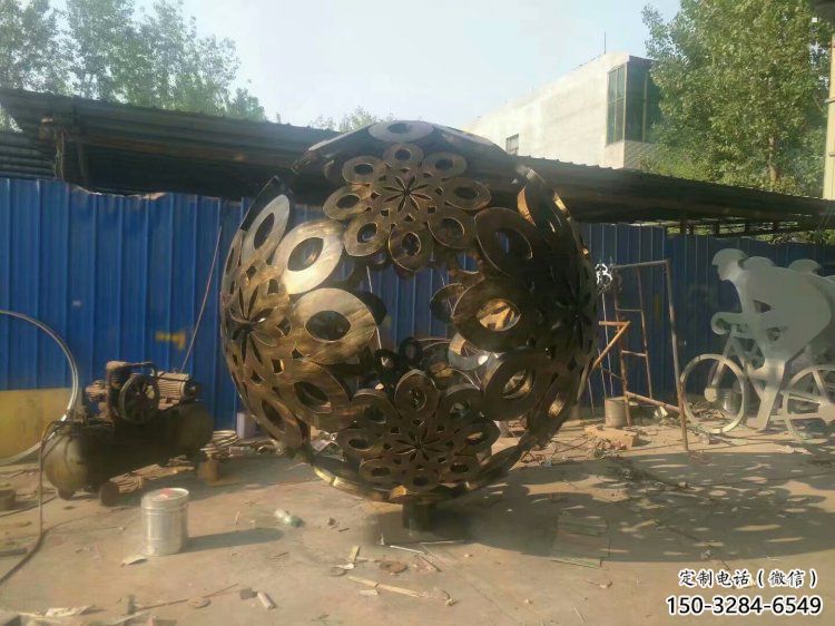 廣場球體雕塑，露天雕塑，不銹鋼球體雕塑標準