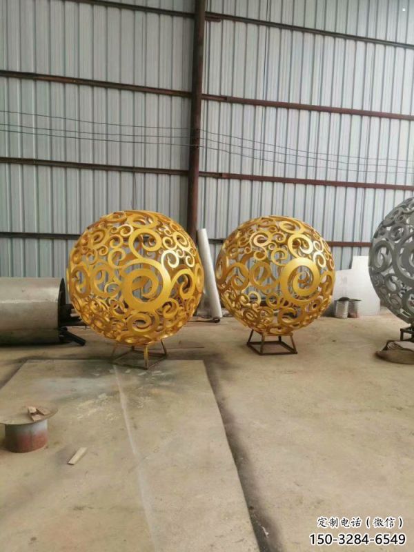 燈光球雕塑制作，美陳雕塑，不銹鋼燈光球雕塑優選