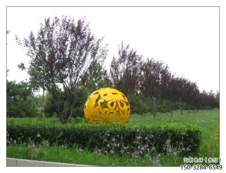 花紋球雕塑精選，小區雕塑，不銹鋼花紋球雕塑定做