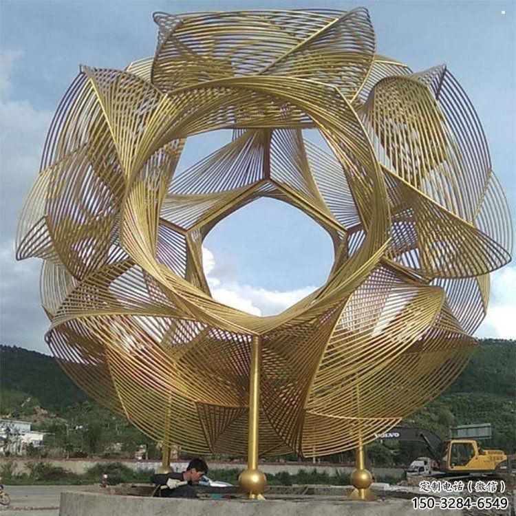 鏤空繡球雕塑預定，彩鋼制作，不銹鋼繡球雕塑制作