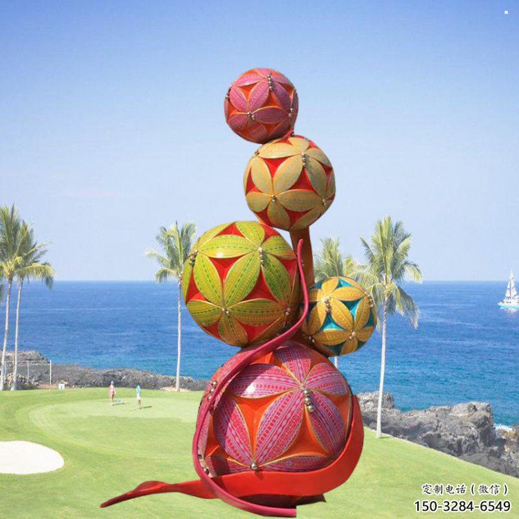 繡球雕塑指用，戶外擺放，不銹鋼繡球雕塑廠家