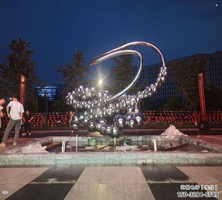 原子球雕塑選用，彩鋼制作，不銹鋼原子球雕塑制造商