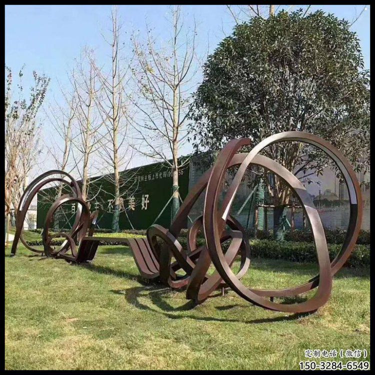 幾何藝術(shù)造型坐凳雕塑生產(chǎn)制作