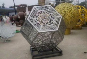 棱面球雕塑精選，景區雕塑，鏤空棱面球雕塑制作