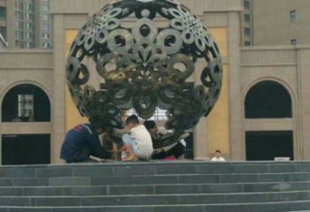 球體雕塑承接，鍛造工藝，不銹鋼球體雕塑訂做