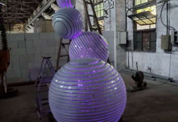 燈光球雕塑制作，公園小品，不銹鋼燈光球雕塑優選