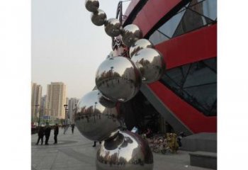 分子球雕塑訂做，景觀雕塑，不銹鋼分子球雕塑提供